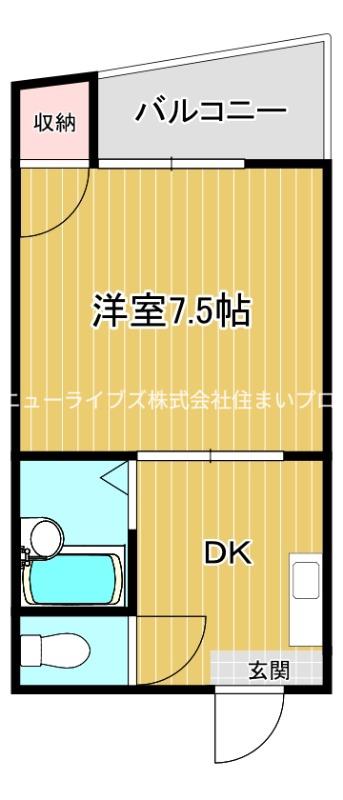 メゾンシーパレス(1DK/4階)の間取り写真