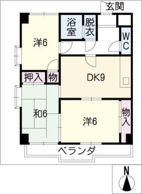 グランドール新栄(3DK/9階)の間取り写真