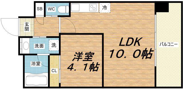 プレジオ弁天町(1LDK/3階)の間取り写真