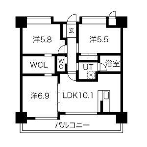 ヒルクレスト菊陽グランデ(3LDK/2階)の間取り写真