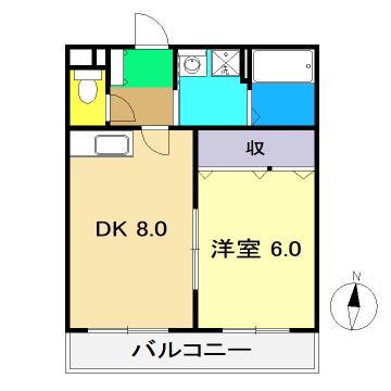 プチメゾン野市(1DK/3階)の間取り写真