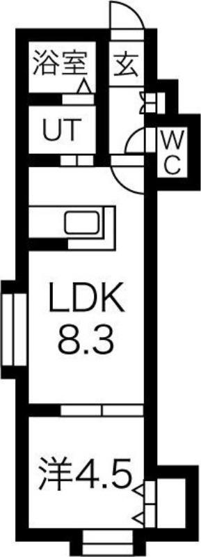アルティス環状通IV(1LDK/2階)の間取り写真