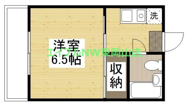 ドゥリーム浜(1K/3階)の間取り写真