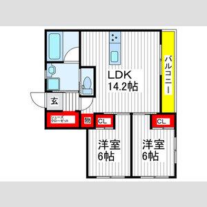 VIEW新小平(2LDK/3階)の間取り写真