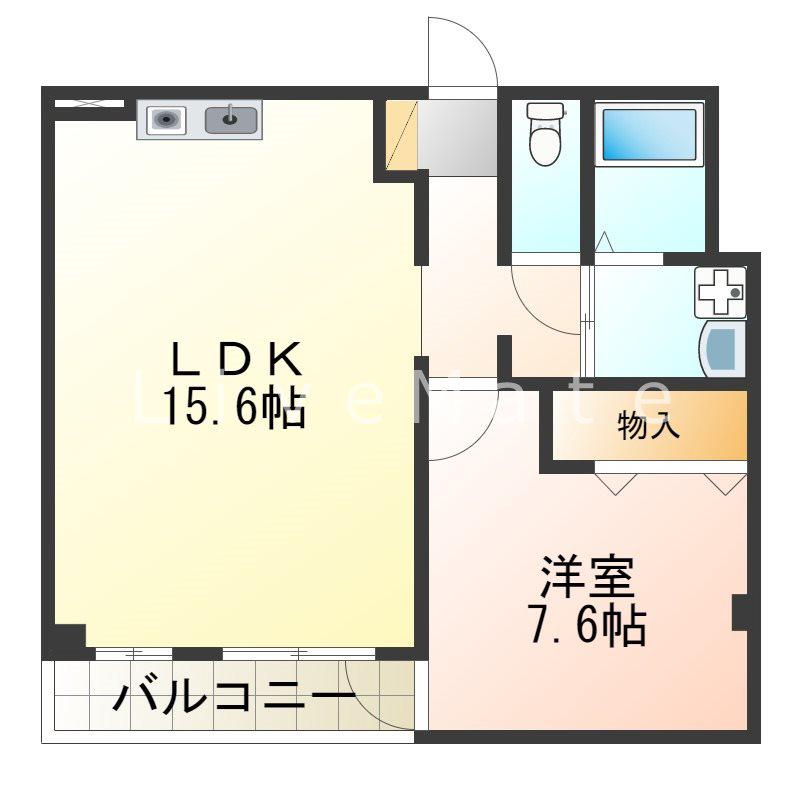 アバントコート明石(1LDK/6階)の間取り写真