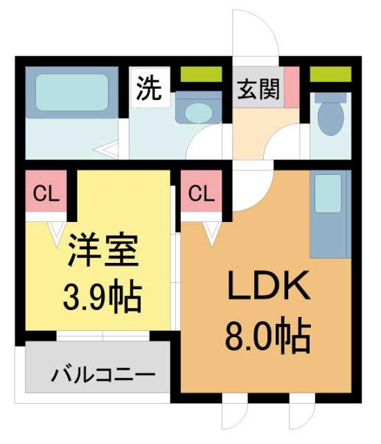 KIT石橋阪大前(1LDK/1階)の間取り写真