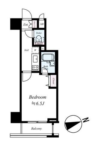 コンシェリア新橋 MASTER´S VILLA(1K/5階)の間取り写真