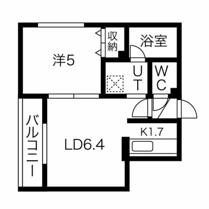 レイディアント平岸(1LDK/4階)の間取り写真