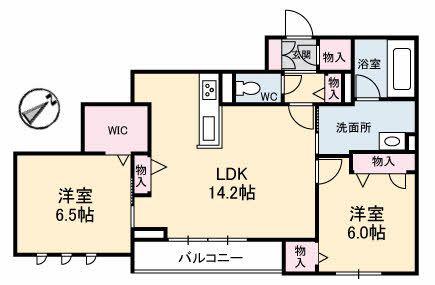 SALTE(2LDK/2階)の間取り写真