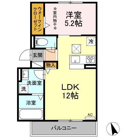 メゾン フローラ(1LDK/1階)の間取り写真