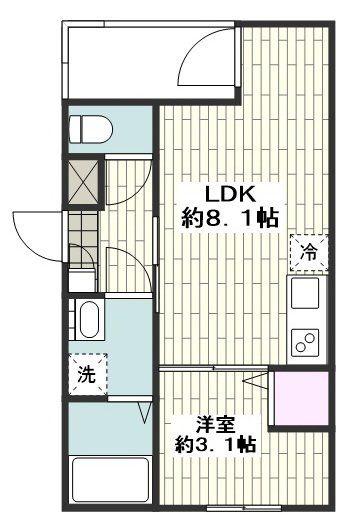 MOVE中村公園サウスII(1LDK/3階)の間取り写真