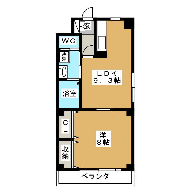西荻ユニティー(1LDK/3階)の間取り写真