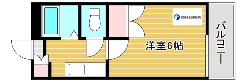 エクセル郡元(1K/4階)の間取り写真