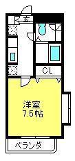 ガレットVI(1K/4階)の間取り写真