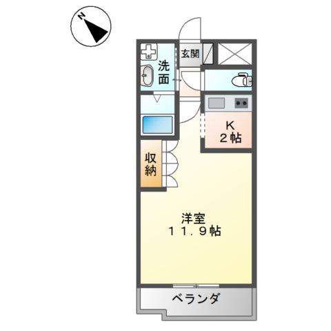 水島臨海鉄道 弥生駅 徒歩14分 2階建 築22年(1K/1階)の間取り写真