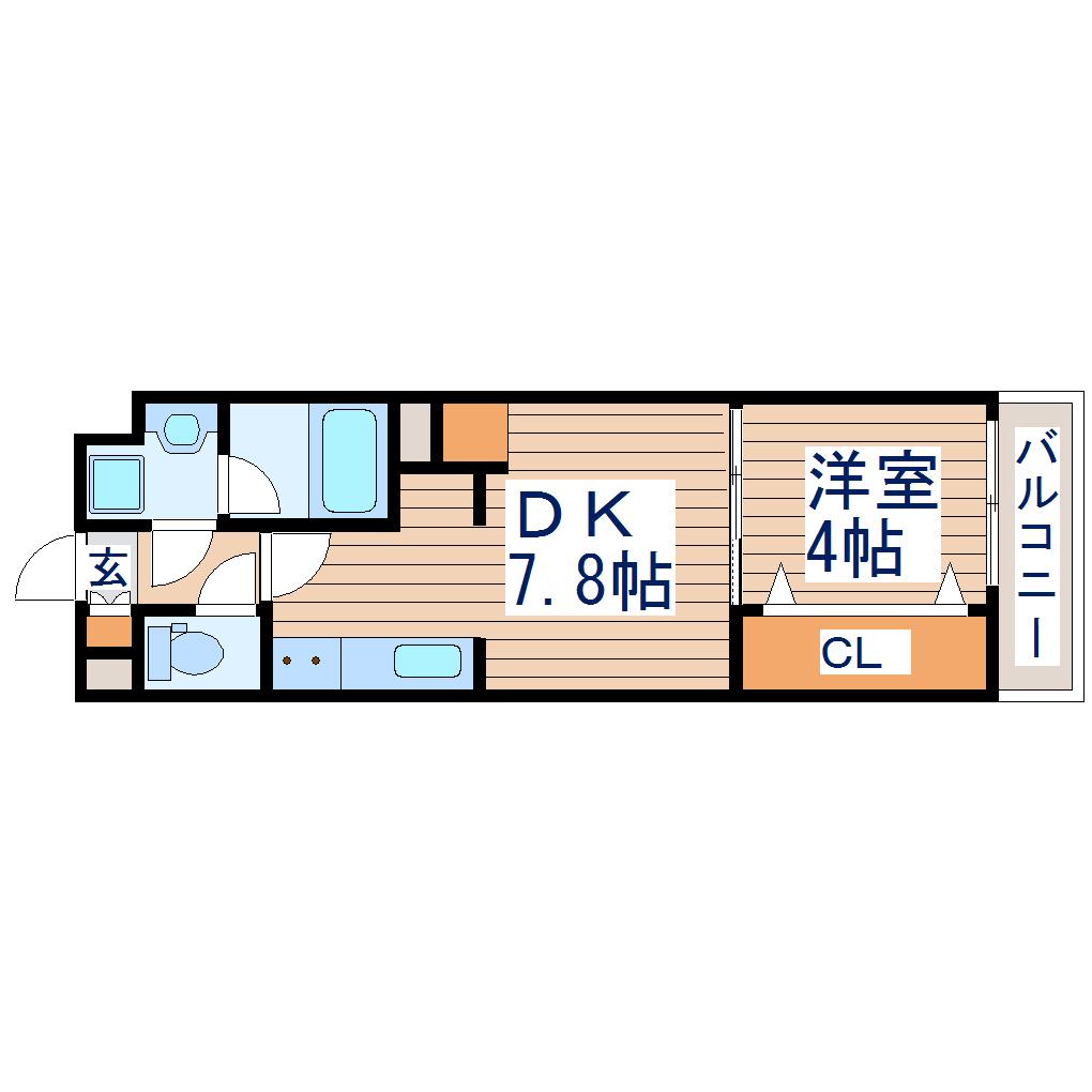 THE IOT HARANOMACHI α(1DK/2階)の間取り写真