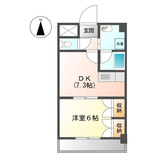 レジデンス志賀(1DK/5階)の間取り写真