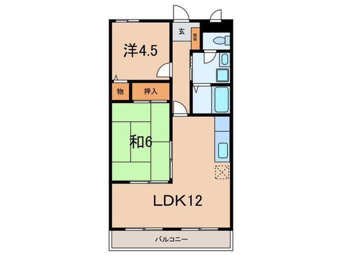 エレガンテ本山(2LDK/2階)の間取り写真