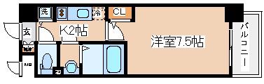 サムティ神戸BENIR(1K/7階)の間取り写真