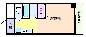 ヴィラウエスト御影(1K/1階)の間取り写真