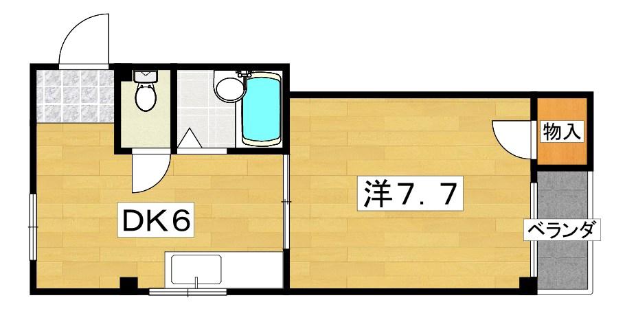クワイエット香里(1DK/3階)の間取り写真