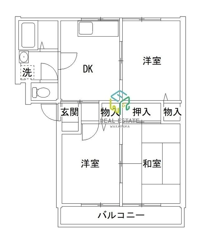 グリーンフルうちはら(3DK/2階)の間取り写真