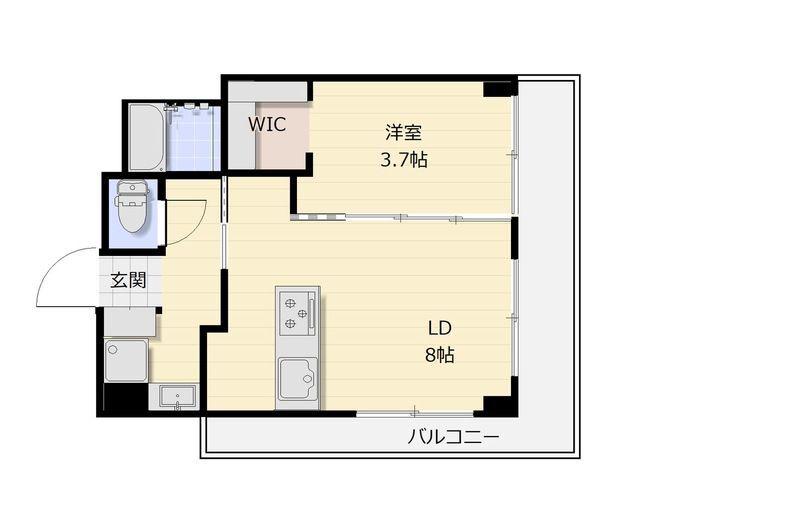 MT.CROWN名駅南(1LDK/7階)の間取り写真