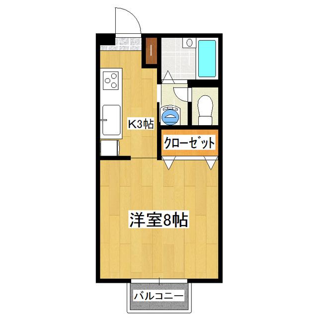 リベラルハイツII(1K/1階)の間取り写真