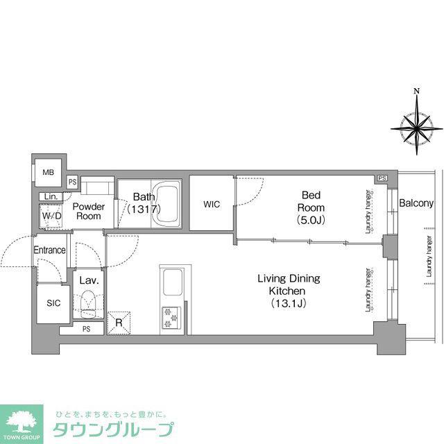 メトロステージPLUS中野弥生町(1LDK/1階)の間取り写真