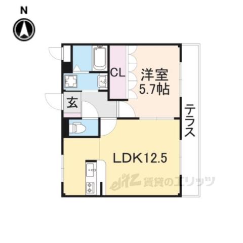 ルピナスネオコート(1LDK/2階)の間取り写真