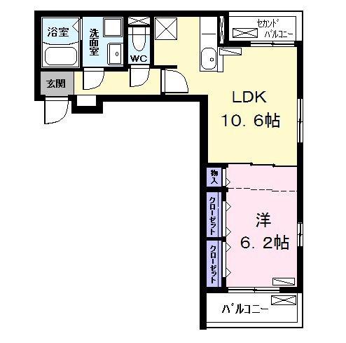 LE MATIN(1LDK/2階)の間取り写真