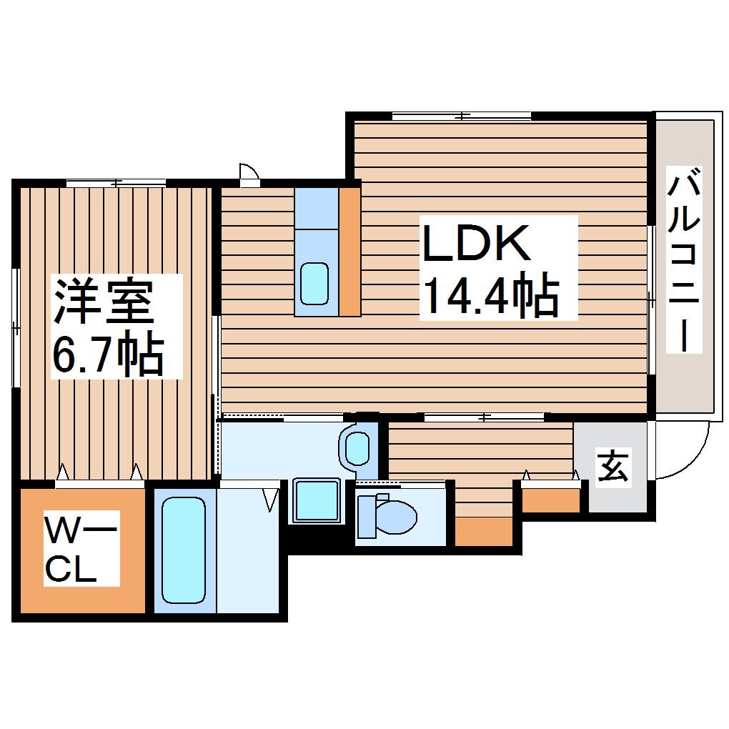 メゾン・ド・シュシュ(1LDK/1階)の間取り写真