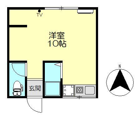 ＪＲ呉線 呉駅 徒歩23分 2階建 築63年(ワンルーム/2階)の間取り写真