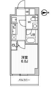 ALTERNA四つ木(1K/3階)の間取り写真