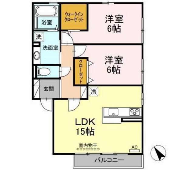 エトワール三浦(2LDK/2階)の間取り写真