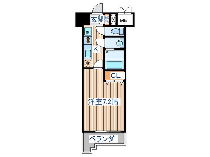 サンヴァーリオ新田駅前VII(1K/8階)の間取り写真
