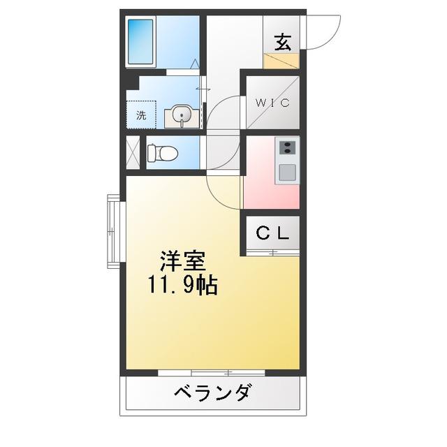 クインスコート(1K/3階)の間取り写真