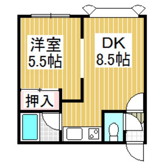 コーポサンライズA(1DK/3階)の間取り写真