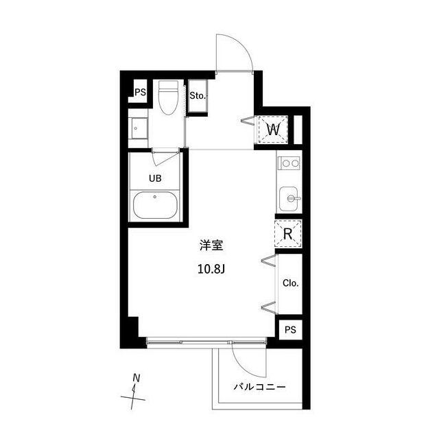 JMFレジデンス世田谷三宿(ワンルーム/4階)の間取り写真