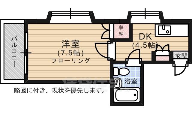 ポエムミタキ(1DK/2階)の間取り写真