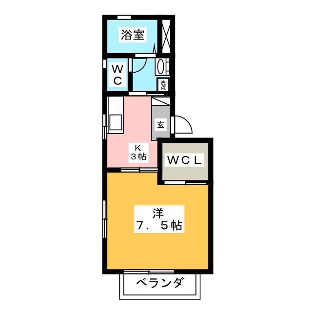 FLATS(1K/2階)の間取り写真