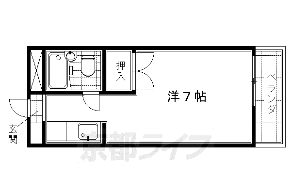 ロイヤルハイツ八洲II(1K/2階)の間取り写真