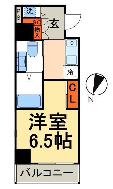 リヴシティ日本橋ネクステシア(1K/5階)の間取り写真
