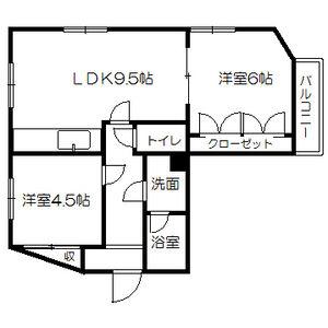 スカイハイツ T1(2LDK/3階)の間取り写真