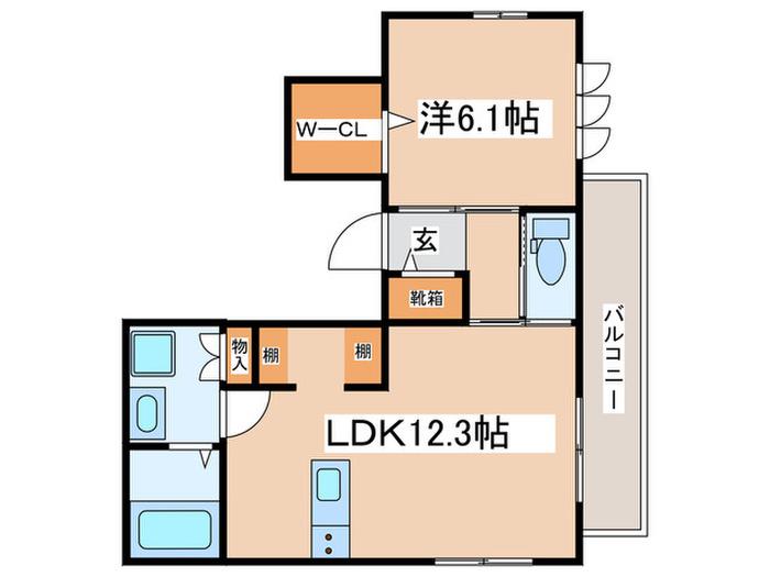 サンライズVI(1LDK/3階)の間取り写真