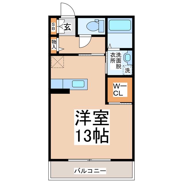 エールハウス(ワンルーム/1階)の間取り写真