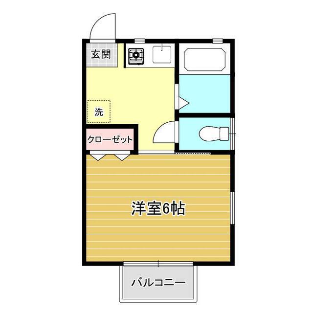 プルメリア(1K/2階)の間取り写真
