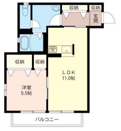 STORK RESIDENCE B(1LDK/2階)の間取り写真
