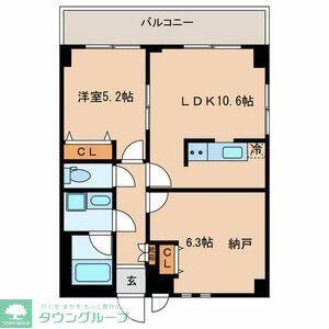 アーバンレックス西新井III(1SLDK/3階)の間取り写真