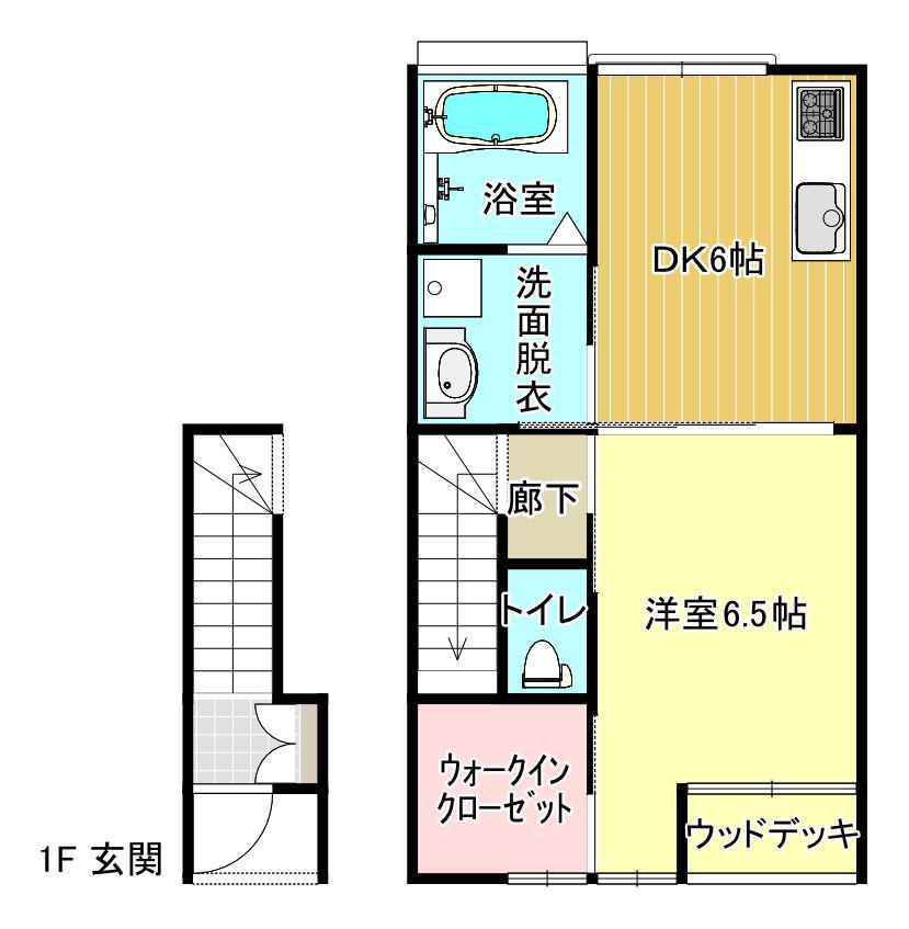 ペティーコーポみつばIV(1LDK/2階)の間取り写真